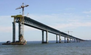 Строительство железнодорожной части Крымского моста идет по графику